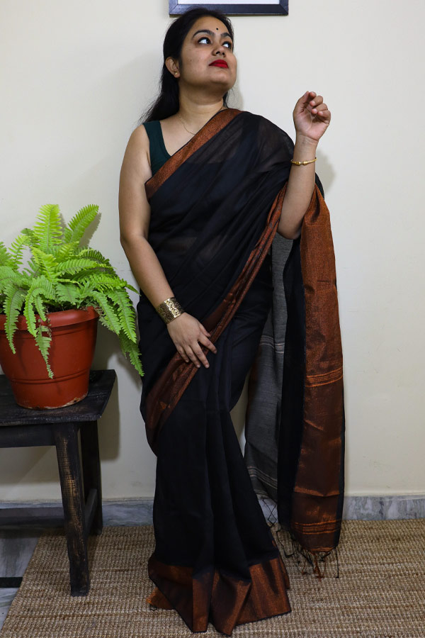Unique Cyan Soft Silk Saree With Blouse