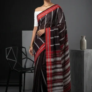 Maroon Soft Cotton Saree with Chain Motifs