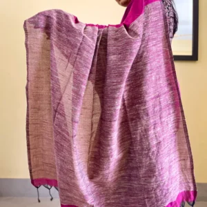 Wine Soft Cotton Saree with Ghicha Aanchal (2)