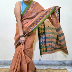 Sienna Soft Silk Saree with Ball Motif Borders